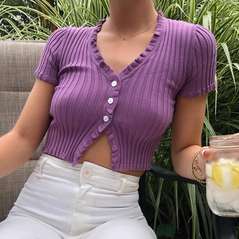 Cotton Candy LA Cropped Purple Top